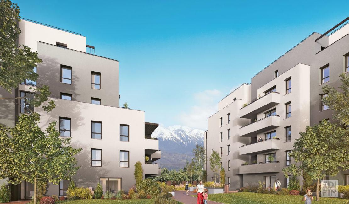 Perspective extérieure résidence NEW AIR à Pont-de-Claix