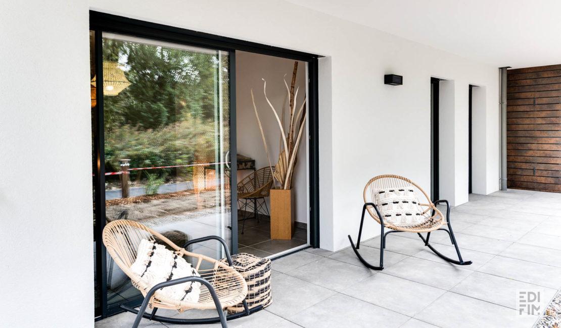 Terrasse d'un appartement dans la résidence WOODPARK à Poisy