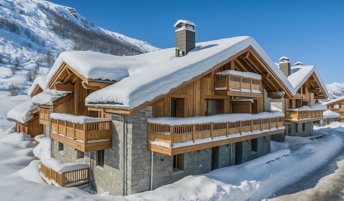 La résidence NAOS à Le Bettex sous la neige.