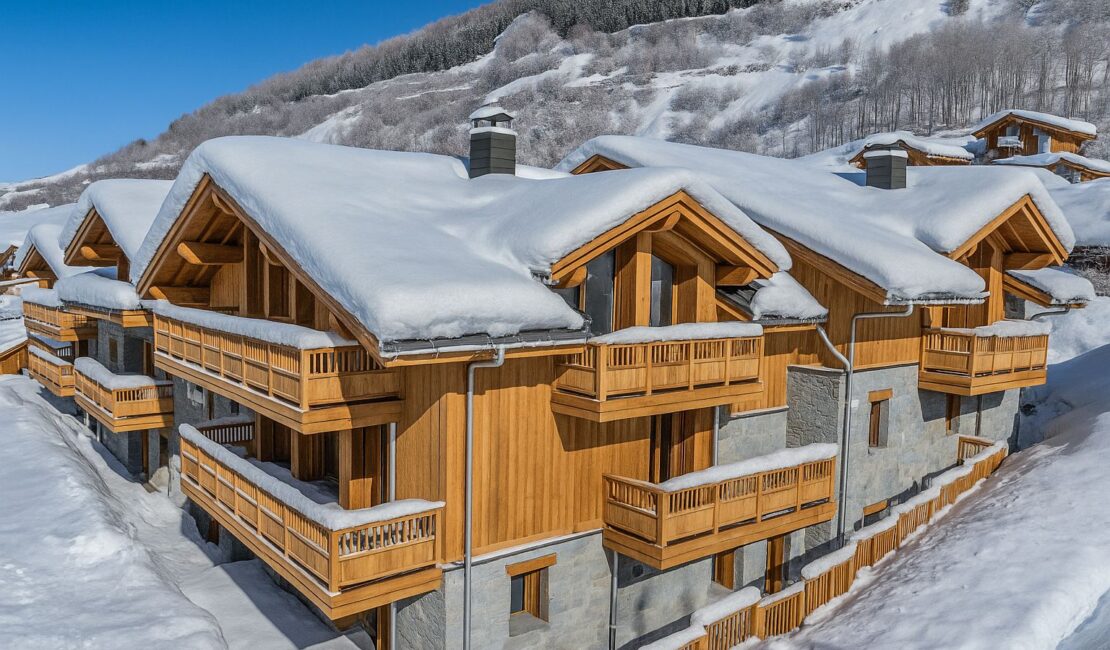 La résidence NAOS à Le Bettex sous la neige.