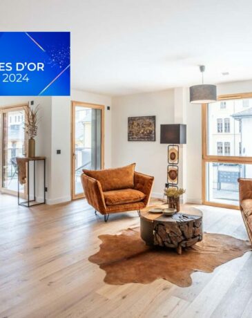 La pièce de vie de l'appartement 4 pièces de la résidence OPUS à Annecy.