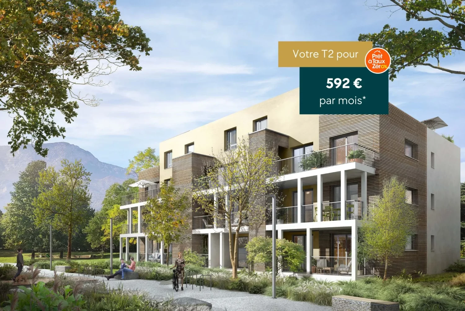 Perspective extérieur de la résidence LE FLORE à Echirolles.