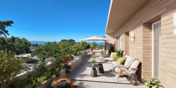 terrasse appartement en attique résidence VILLA BAHIA à Etrembières