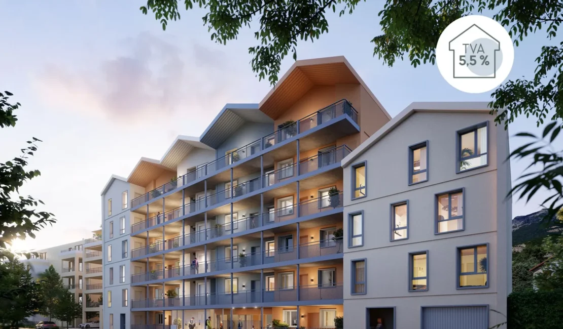 Perspective de nuit de la résidence LE VAN GOGH à Le Pont-de-Claix.