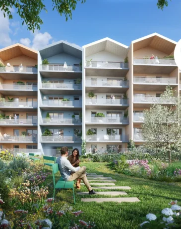 Perspective extérieure de la résidence LE VAN GOGH à Pont-de-Claix.