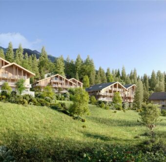 Perspective de l'extérieur de la résidence SINAYA à Samoëns.
