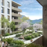 Une vue de la terrasse de notre future résidence SEQUEN'CIEL à Fontaine.