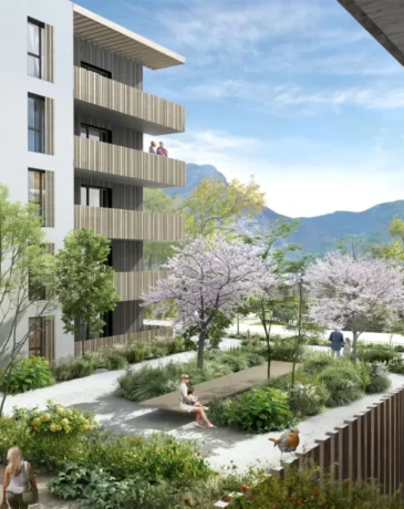 Une vue de la terrasse de notre future résidence SEQUEN'CIEL à Fontaine.