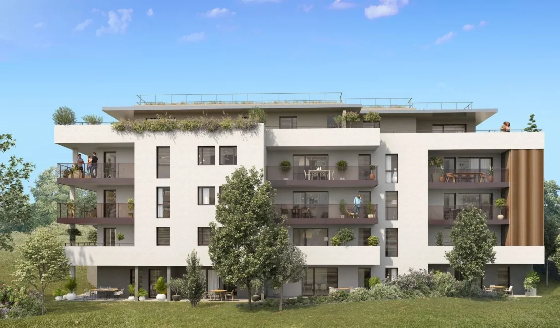 Perspective extérieure de jour de la résidence LISEA à La Roche-sur-Foron.